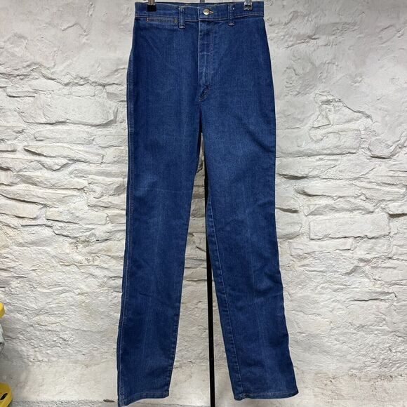 Vintage Wrangler Women’s Western Blue Jeans 26” High Waisted Cowgirl USA Rare - Picture 1 of 9